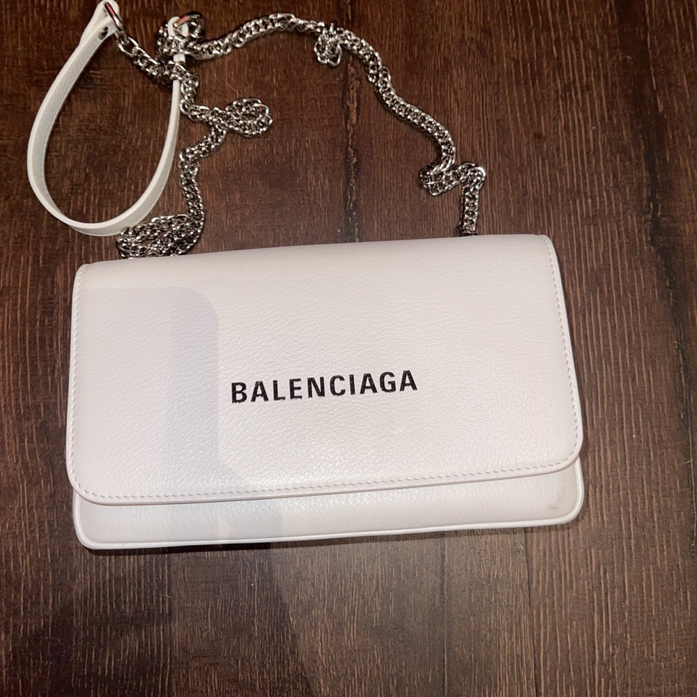 Balenciaga everyday leather crossbody white